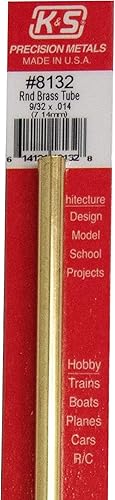 Miniatura 2 de K&S Tubo redondo de latón de precisión 8132-9/32 pulgadas de diámetro exterior x 0.014 pulgadas de pared x 12 pulgadas de largo – Manualidades