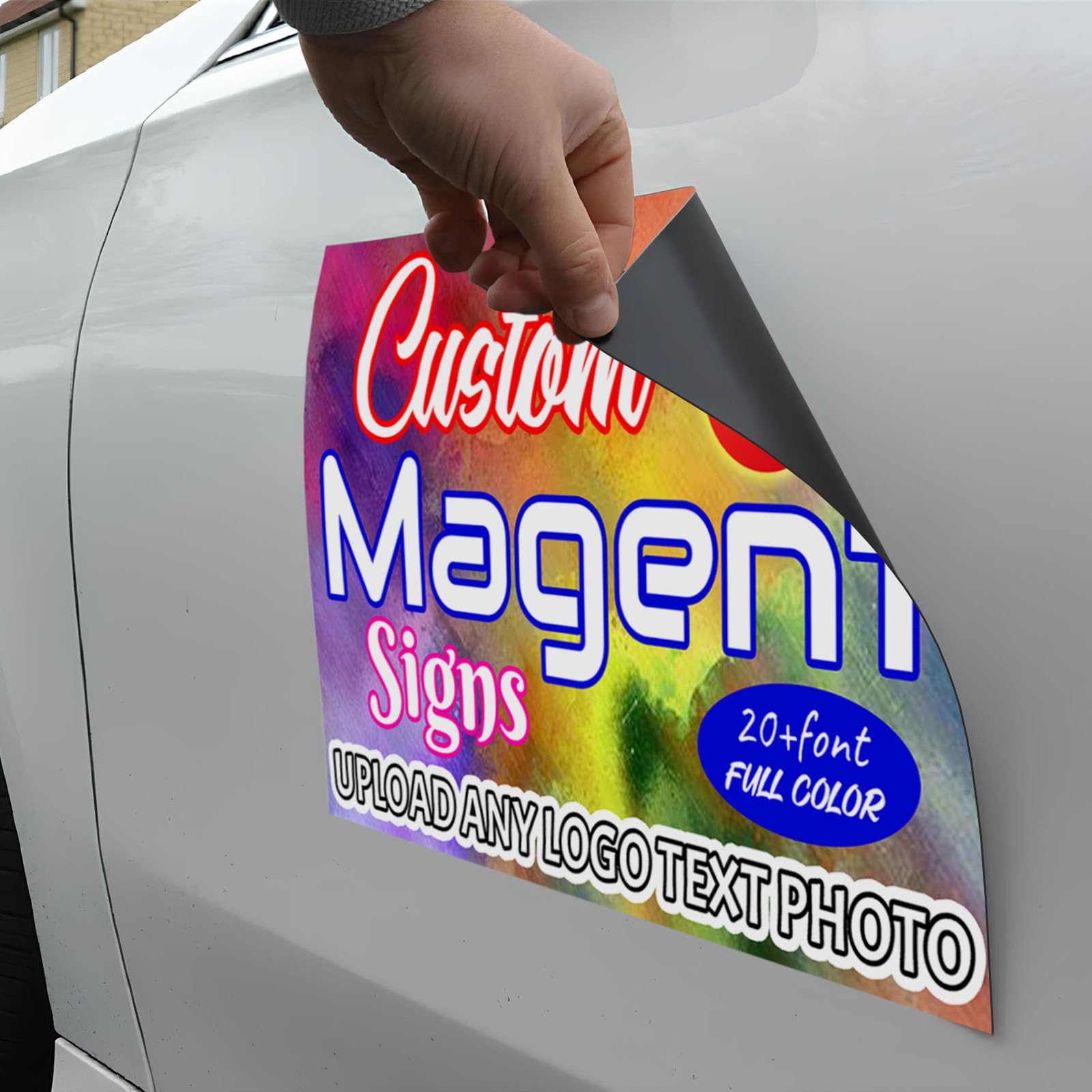 Magneti Personalizzati per Auto - Adesivo Magnetico Personalizzato - Targhe Magnetiche per Auto Personalizzate con Stampa a Colori - per Frigorifero Veicolo Lavagna Bianca e pubblicità