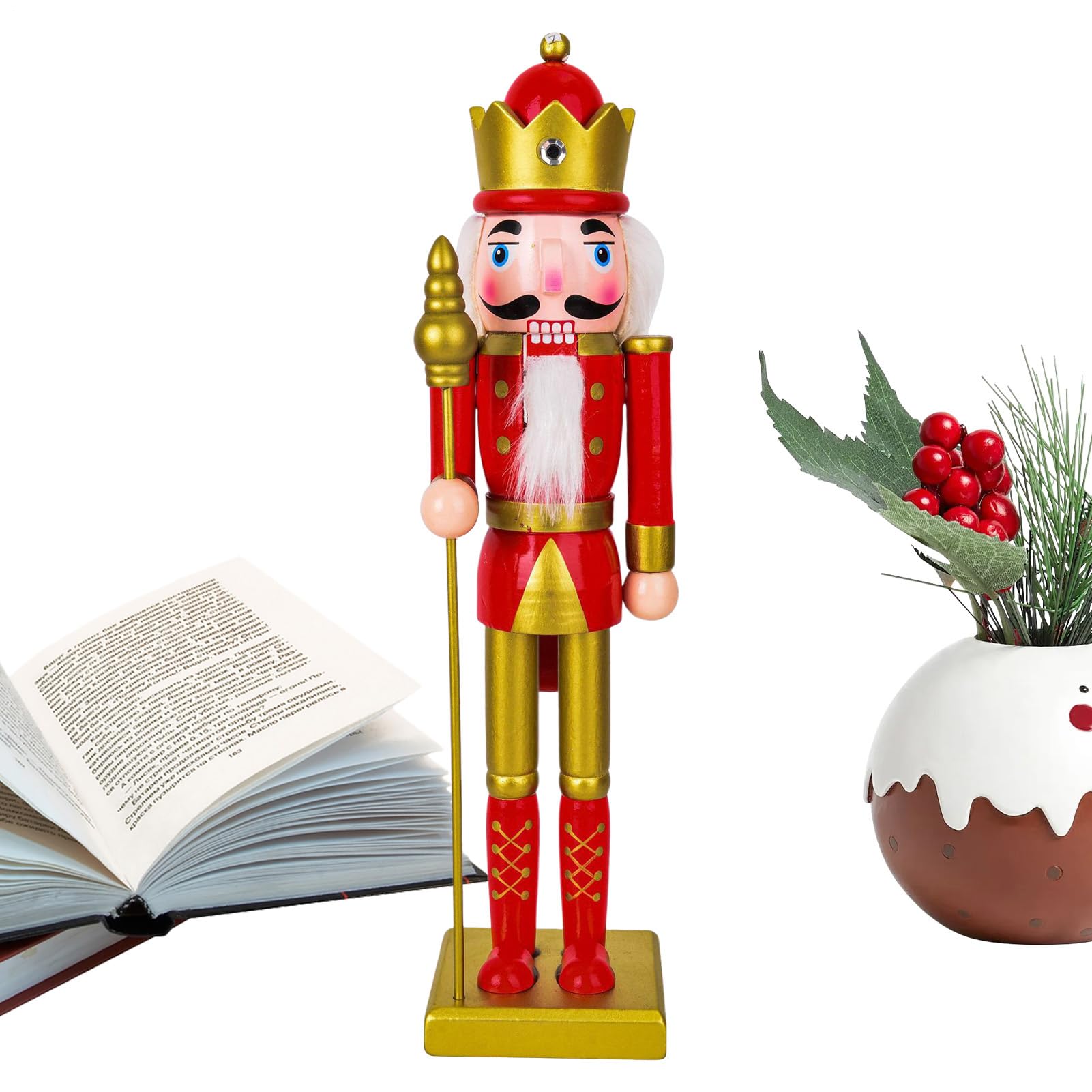 Casse-Noisettes de Noël : décoration premium en bois peint pour comptoir