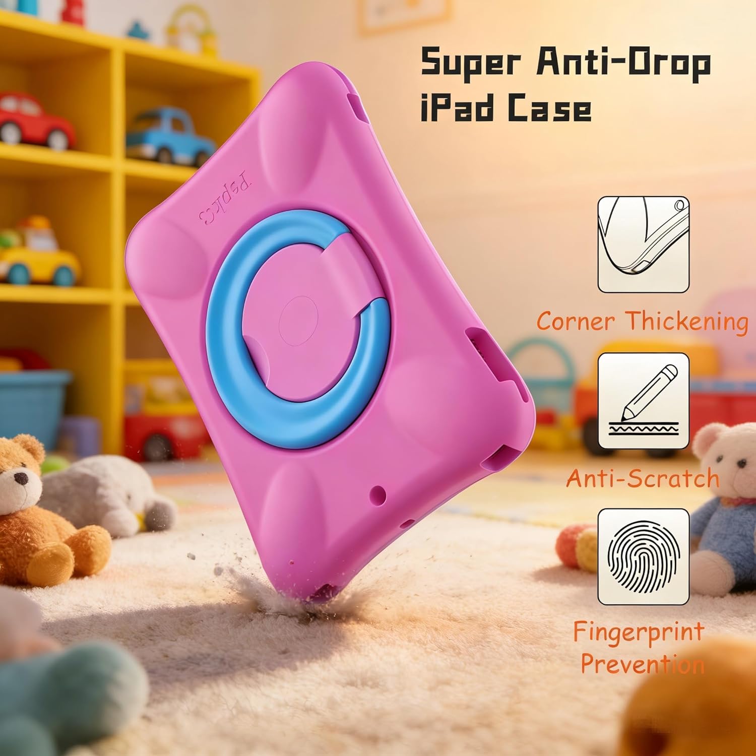 Pepkoo EVA Anti-Fall 9.7 for iPad Case,Compatible with iPad 5th/6th/Air/Air2,with Adjustable Bracket, Provides 360 Comprehensive Protection for iPads.