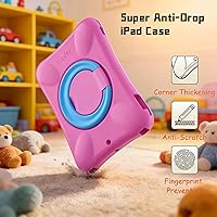 Vista 3 de Pepkoo Funda EVA anticaídas 9.7 para iPad, compatible con iPad 5ª/6ª/Air/Air2, con soporte ajustable, proporciona una protección completa de 360