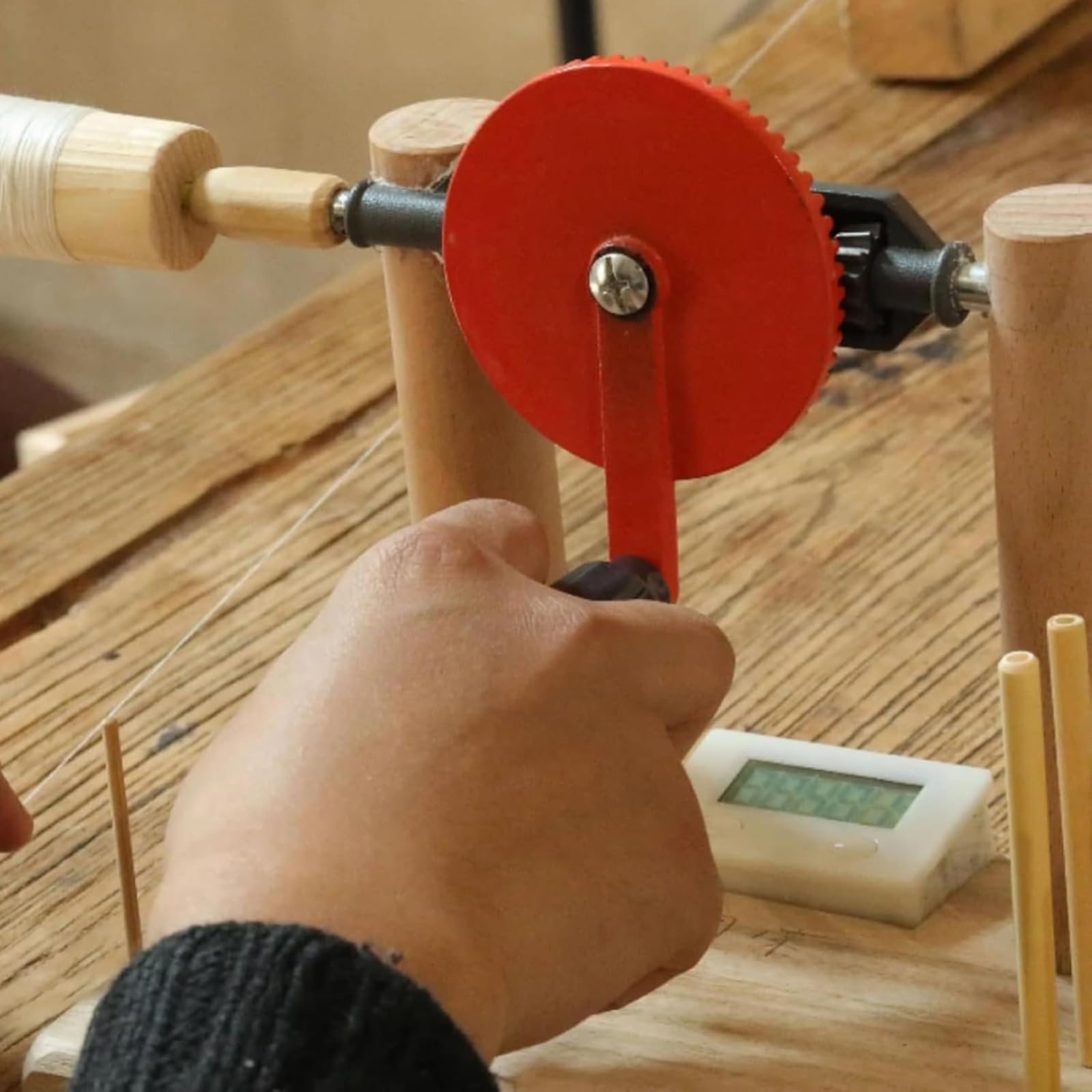 Adtzpc Desktop Winding and Spinning Tool, Yarn Wool Ball Baller Winder with Counter, Smooth and Efficient for Various Reels and Spools - Excludes Thread