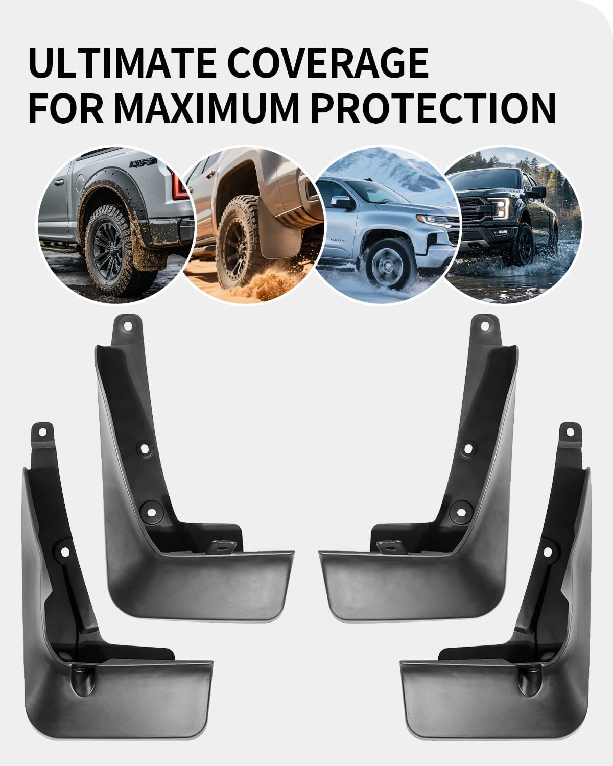 Mud Flaps for Toyota Highlander 2021-2024， Heavy Duty No-Drill Mud Guards & Splash Guards， All-Weather Protection (Set of 4)