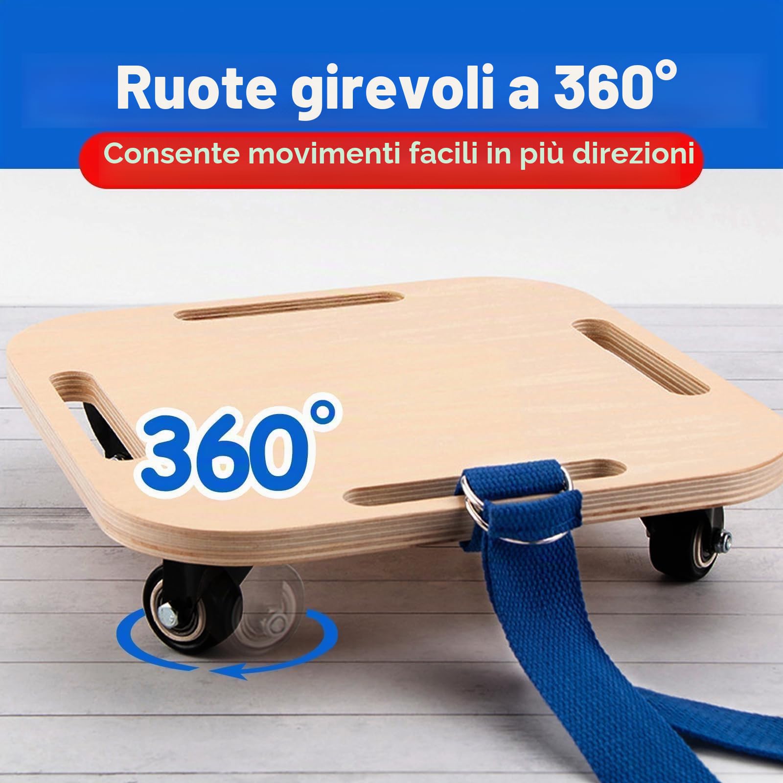 Kids Sitting Scooter Board with Handles and Universal Wheels, Safety Wooden Scooter Board for Kids, Manual Sport Scooters for Indoor & Outdoor Play