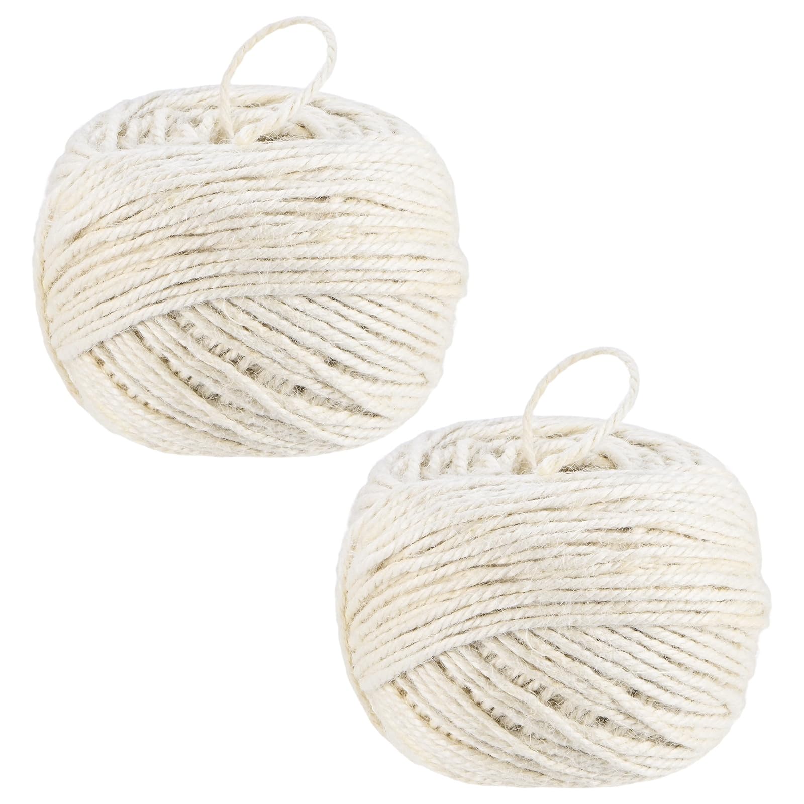 M METERXITY 2-Pack Jute Twine String 3mm x 328ft/100m, White