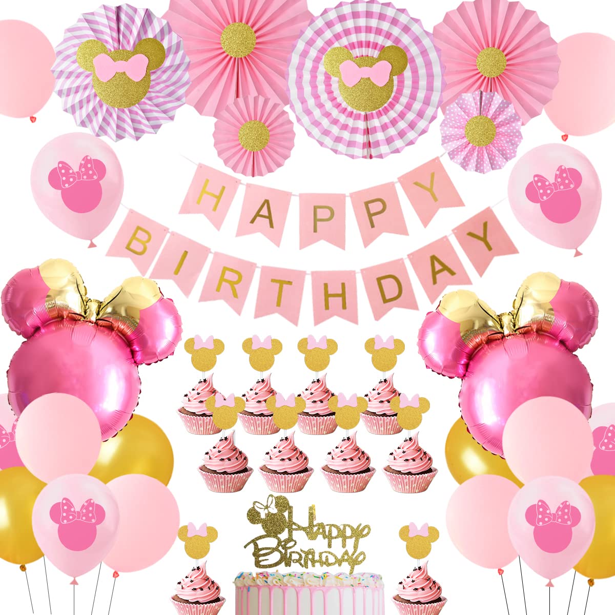 Amazon | ミニー キャラクター 誕生日 飾り付け 女の子 ピンク