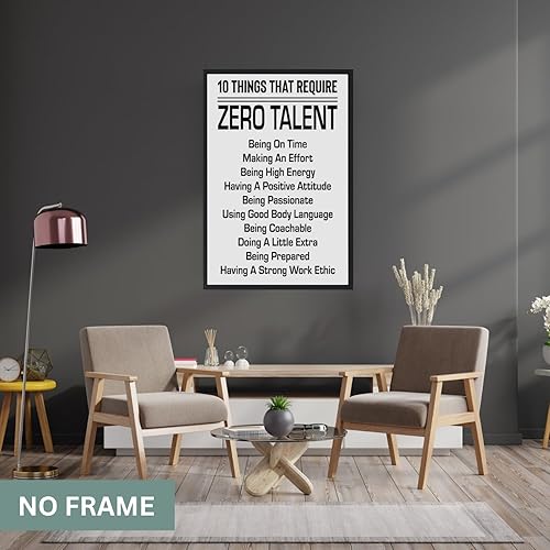 Miniatura 5 de 10 Things That Require Zero Talent Poster Print - Motivational Wall Art - 11 x 17 - Ready to Frame. Modern Decor for Home, Office, School, Gym &