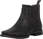 J's.o.l.e Bottes de cow-boy en cheville pour hommes Carré Toe Chelsea Bottes hommes Casual Retro Bottes élégantes