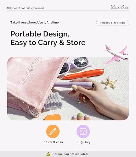 Miniatura 37 de MelodySusie - Kit de torno eléctrico PC120I negro con lima portátil para uñas de gel y acrílico, incluye fresas, bandas de limado, dorado
