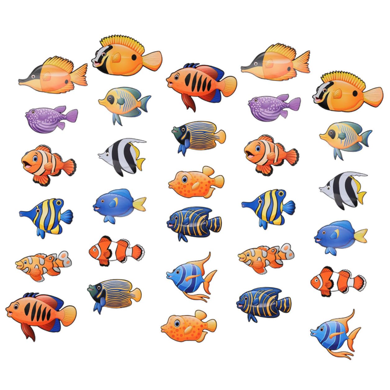 Gatuida 60Pcs Tropical Fish Cutouts Double-sided Printed Paper Crafts for Classroom Bulletin Boards Kindergarten Wall Decorations DIY Craft Projects with Ocean Animal Designs