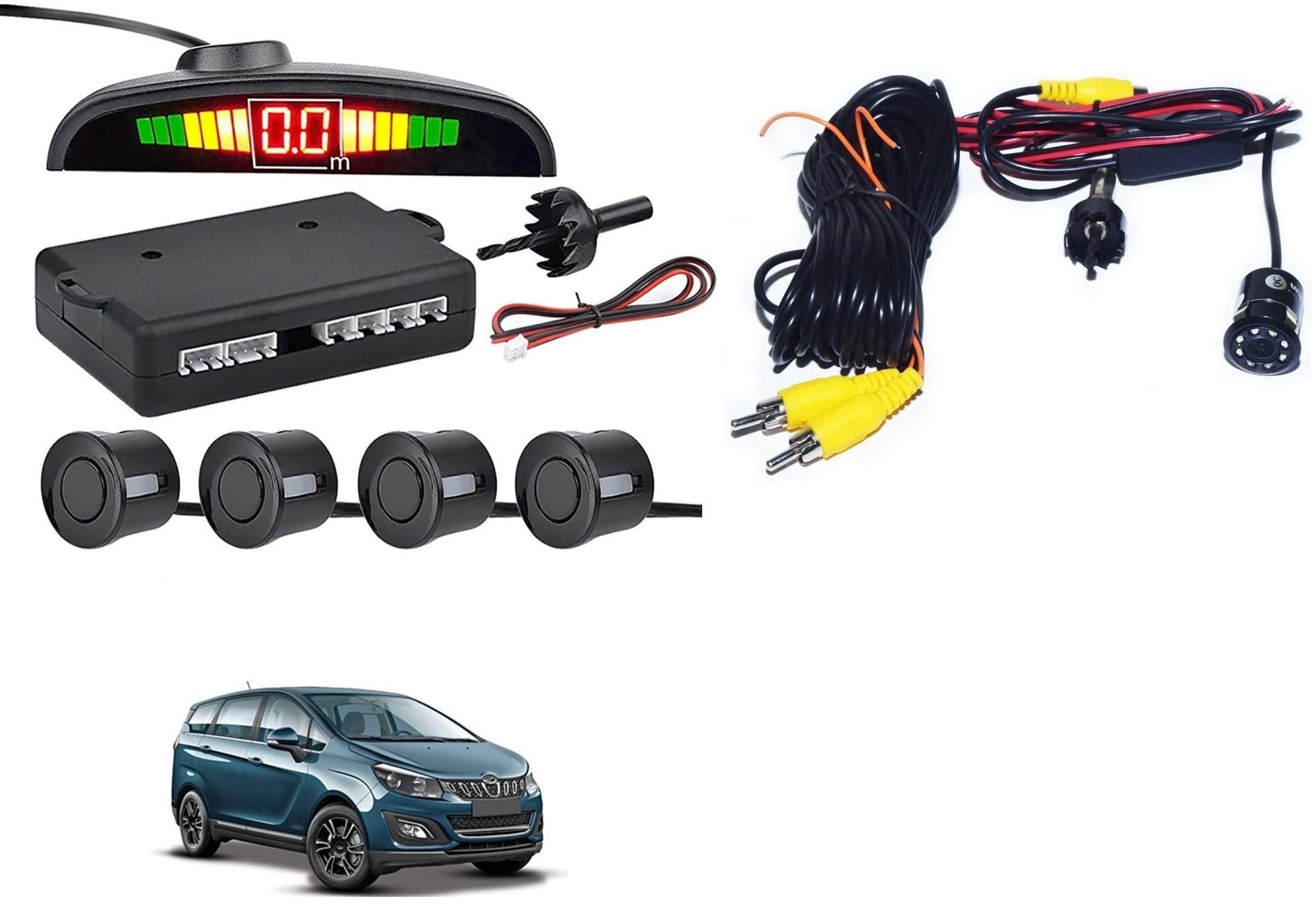 Auto Addict CAR Reverse Parking System Combo Black Parking Sensor with Reverse Parking Camera for Mahindra Marazzo-image-10