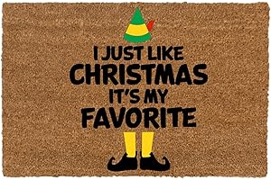 Christmas Elf Welcome Doormat - 23.6"x15.7" Outdoor/Indoor Holiday Door Rug