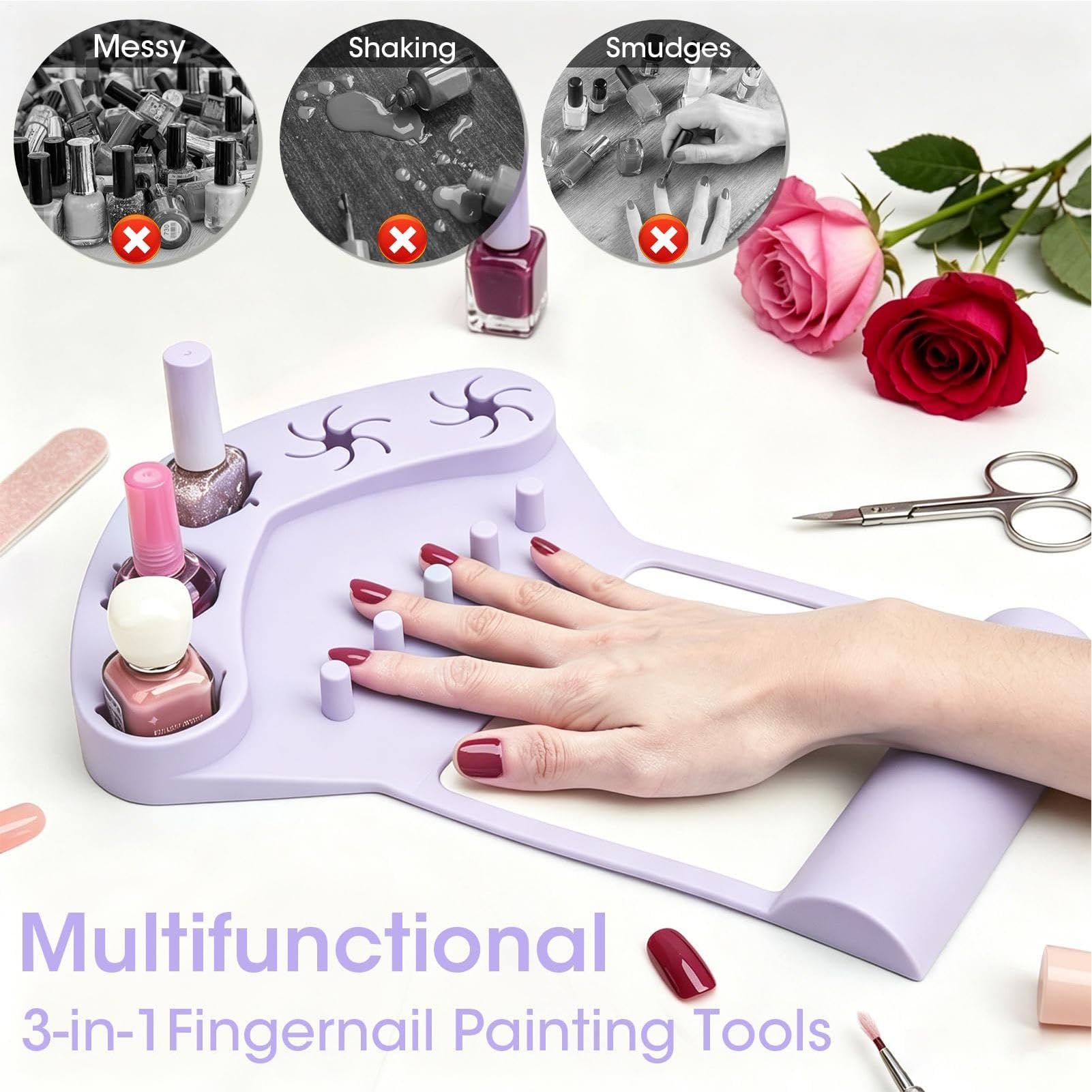 Podłokietnik do manicure Silikonowy pojemnik do przechowywania kleju | Podpórka pod rękę do manicure Do dekoracji, ćwiczeń, akcesoriów, pedicure, salonu, domu, stołu, sztuki i