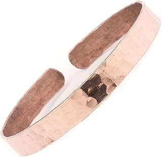Bracelet en cuivre pur curatif, martelé, réglable, unisexe, Hippie Boho, fabriqué à la main au Népal