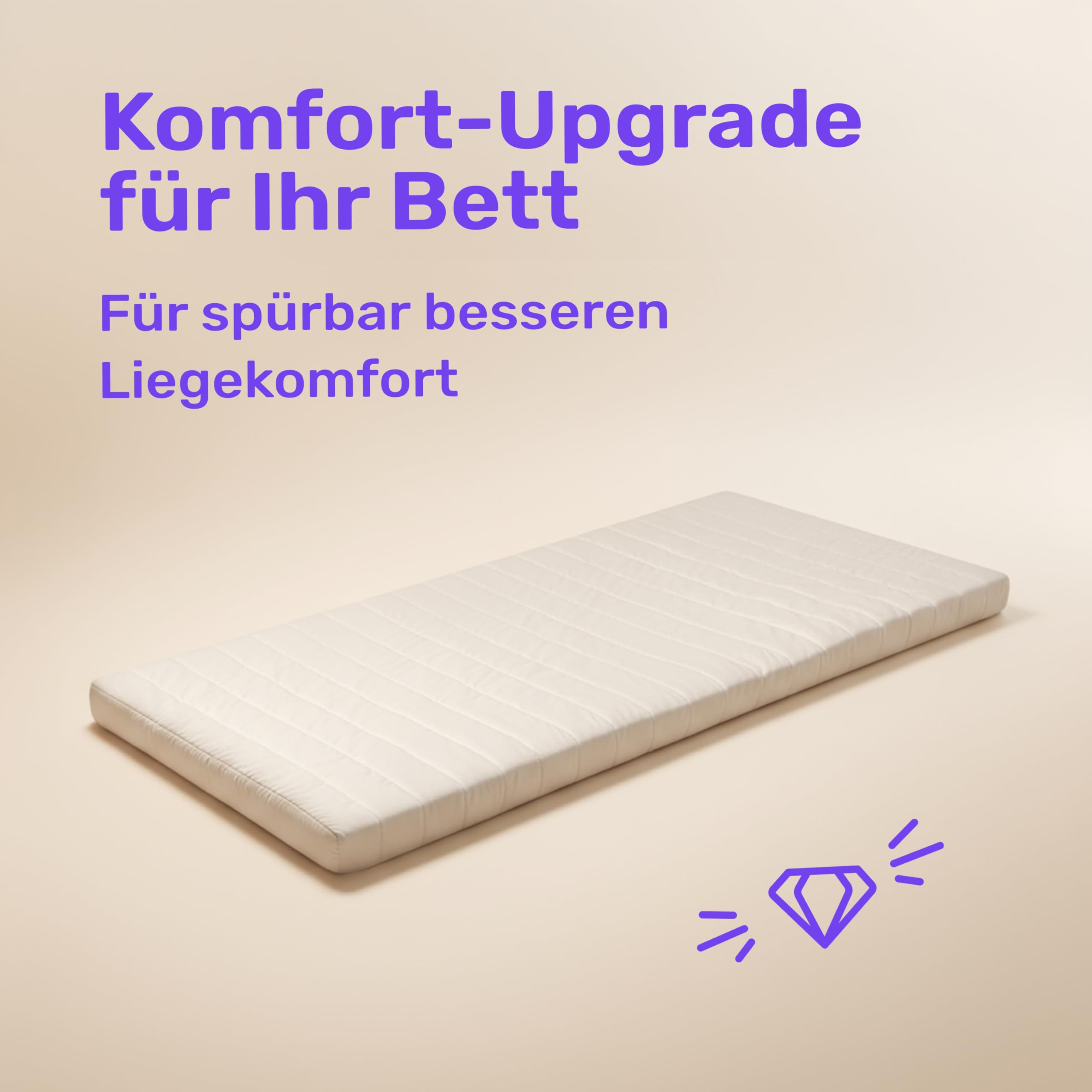 Pullman Matratzentopper 120x200 cm Komfortschaum, orthopädischer 7-Zonen Kern, ergonomisch & druckentlastend, Öko-Tex Zertifiziert, Anti-Rutsch Unterseite, Matratzen Topper mit atmungsaktivem Bezug