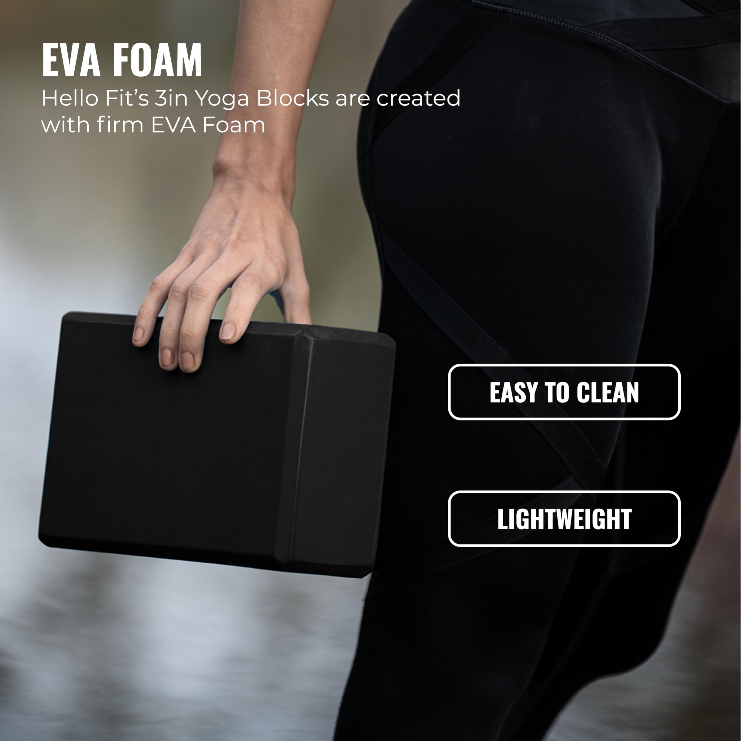 Blocco da yoga da 7,6 cm, confezione da 10 blocchi per yoga in schiuma EVA, mattoni solidi e di supporto, schiuma per equilibrio, per stretching, pilates e allenamento, 7,6 x 15,2 x 22,9 cm