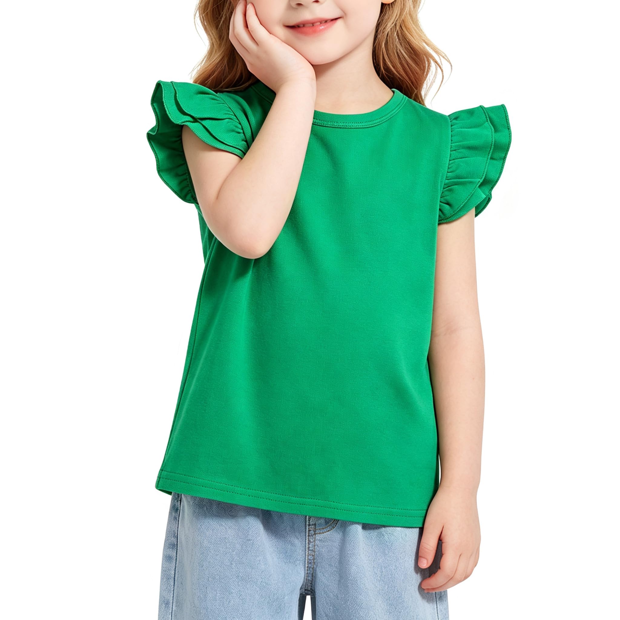 Magic Park 1-14Y Toddler Girl Cotton T Shirt Kids Ruffle Tee Top