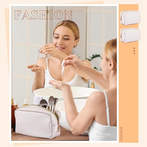 Miniatura 4 de Sweetude 10 bolsas de maquillaje de piel sintética a granel para cosméticos, regalo de dama de honor, día de boda, despedida de soltera, fiesta,