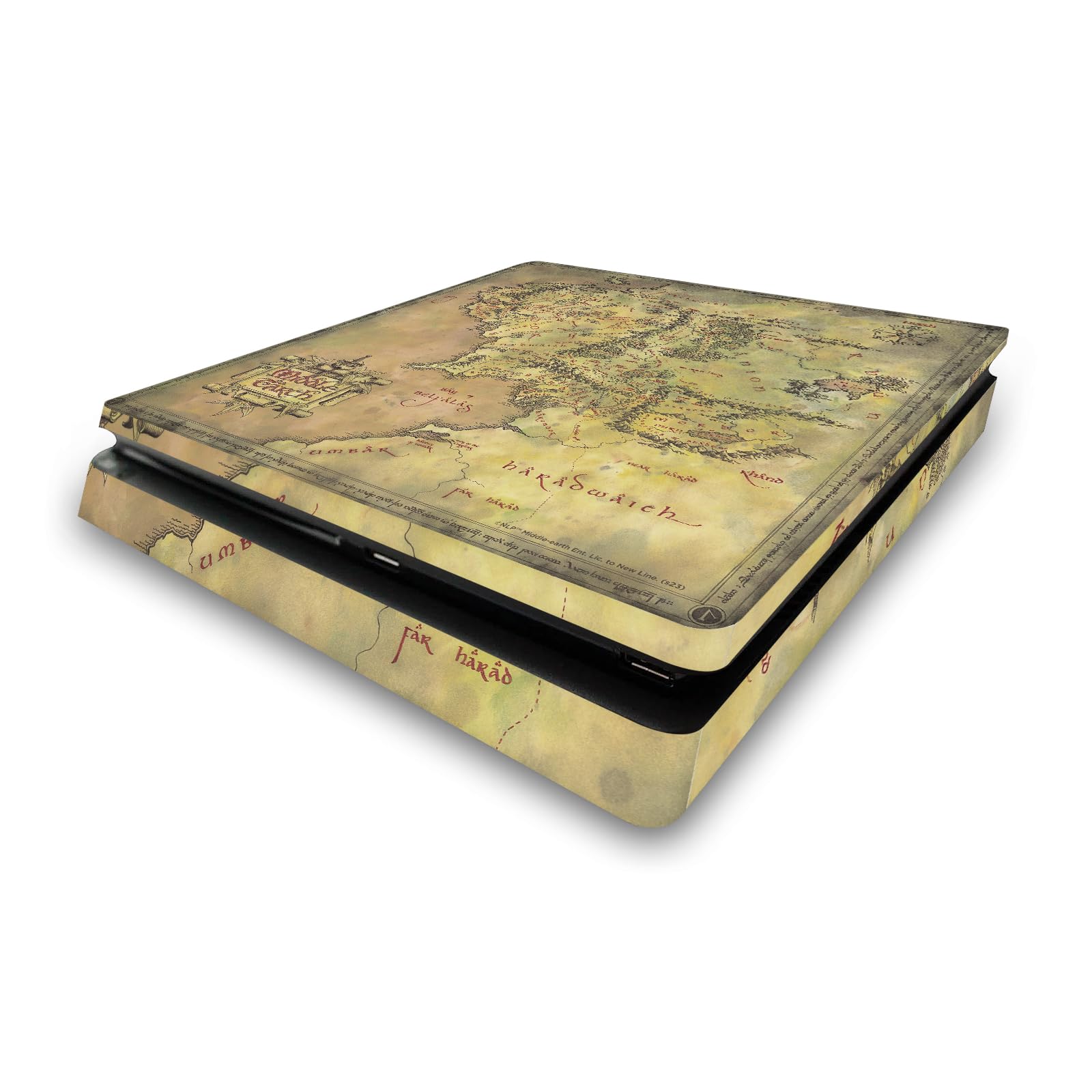 Sticker PS4 Slim LOTR Peau Vinyle Console PlayStation 4 Carte Seigneur Anneaux