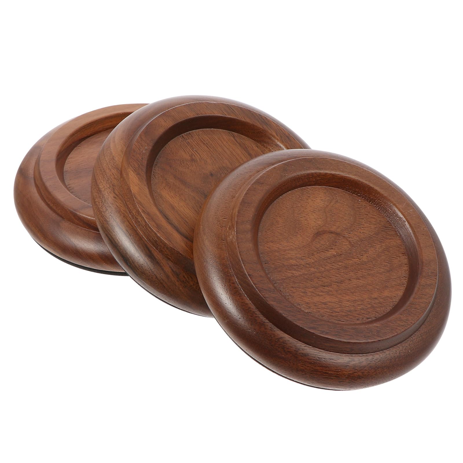 3 pezzi Tazze per Piedi Pianoforte Coda in Legno Noce Nero Supporti Antiscivolo con Base EVA per Assorbimento Vibrazioni e Protezione Pavimenti Eleganti Sottopiedi per Pianoforti