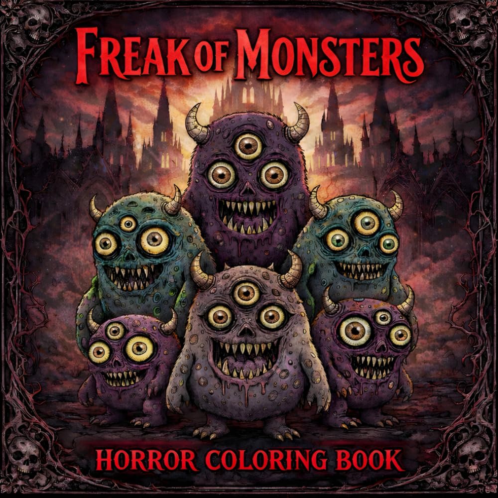Freak of Monsters: Horror Coloring Book for Adults and Kids, Features Illustrations of Creepy Monsters and Scary Creatures for Relaxation