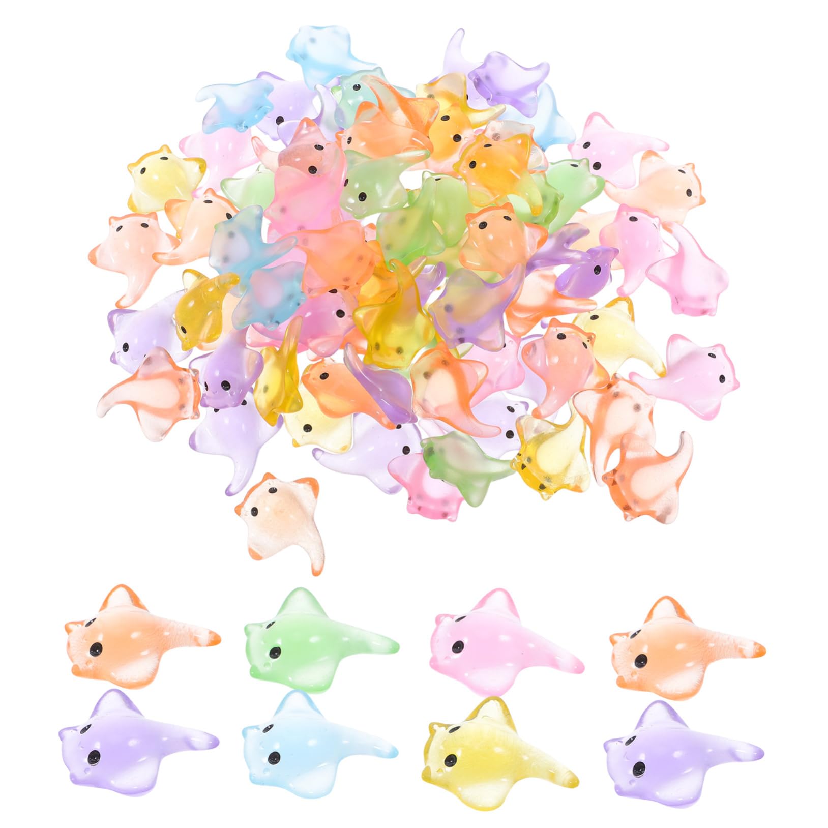 TOYANDONA 180pcs Stingray Statue Miniature Resin Sea Creature Figurine for Fairy Garden Decor Small Fish Statue for Aquarium Potted Plant Display