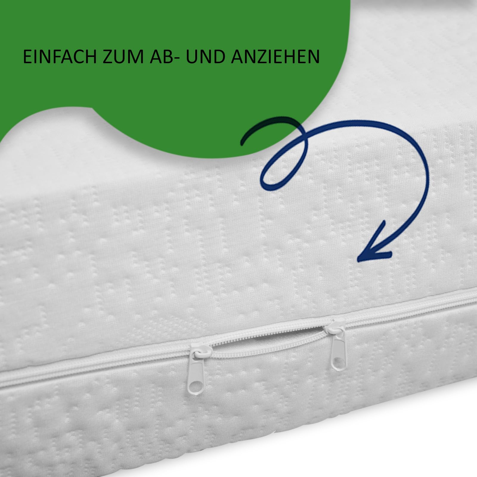 TULENA Matratzenbezug 90 x 200 cm Weiß 21 cm hoch | Waschbarer Matratzenschoner mit Reißverschluss aus Baumwolle | Atmungsaktiv, angenehm weich | als Ersatz Bezug | Öko-Tex Zertifiziert