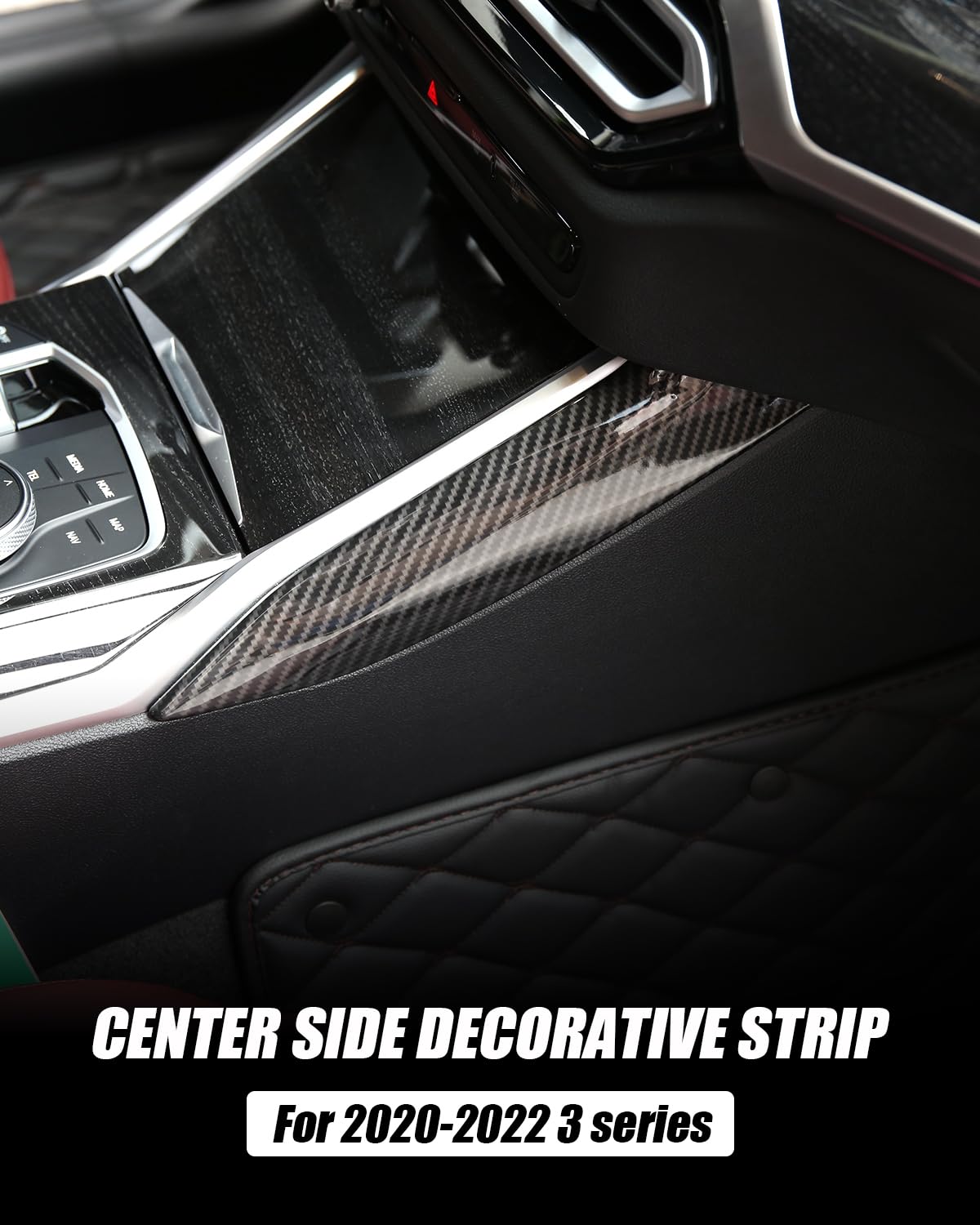 Copertura Laterale in Fibra di Carbonio per Pannello di Controllo Centrale, Adatta per BMW G20 G21 G22 G23 3/4 Serie 330i M340i (2019-2025), ABS Accessori Interni Auto