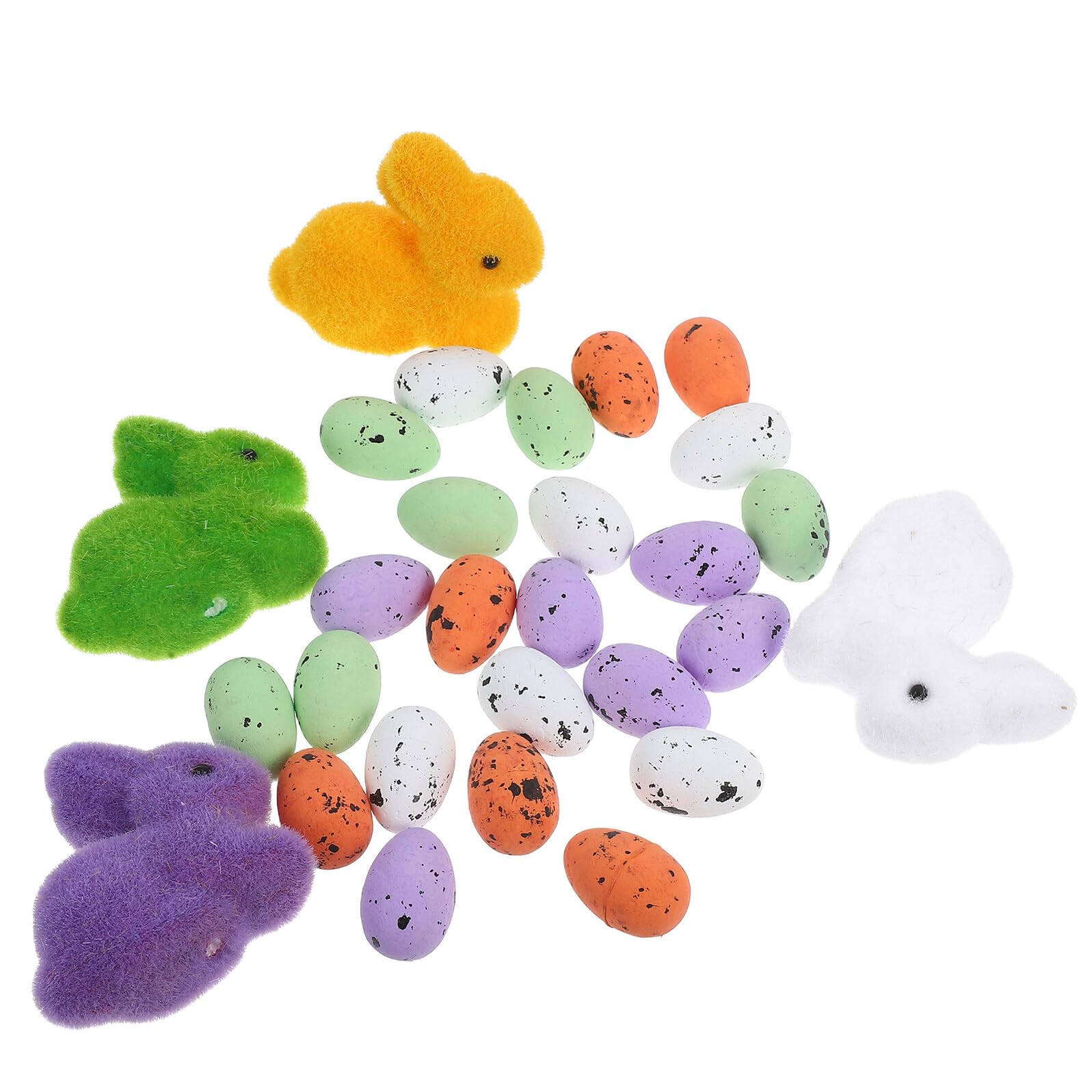 Lapin flocage Pâques et ses œufs d'ornement au design soigné pour intérieur chic