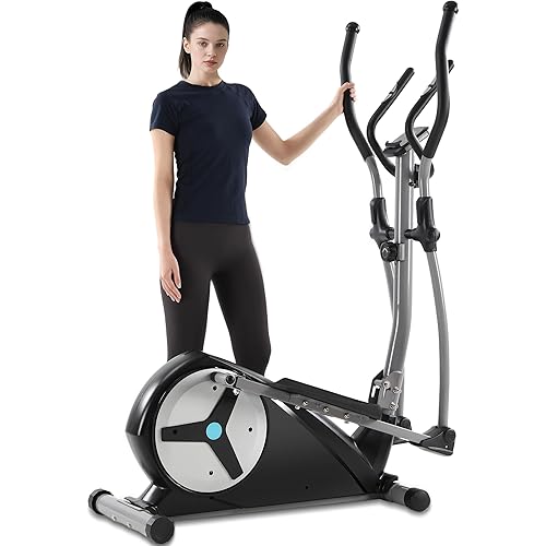 ECHANFIT Elliptical Exercise Machine, Hyper-Quiet Magnetic Elliptical Machine for Home, Elliptical Training Machines with 16 Resistance Levels, App Bluetooth, LCD Monitor, Pulse Sensor, Device Mount