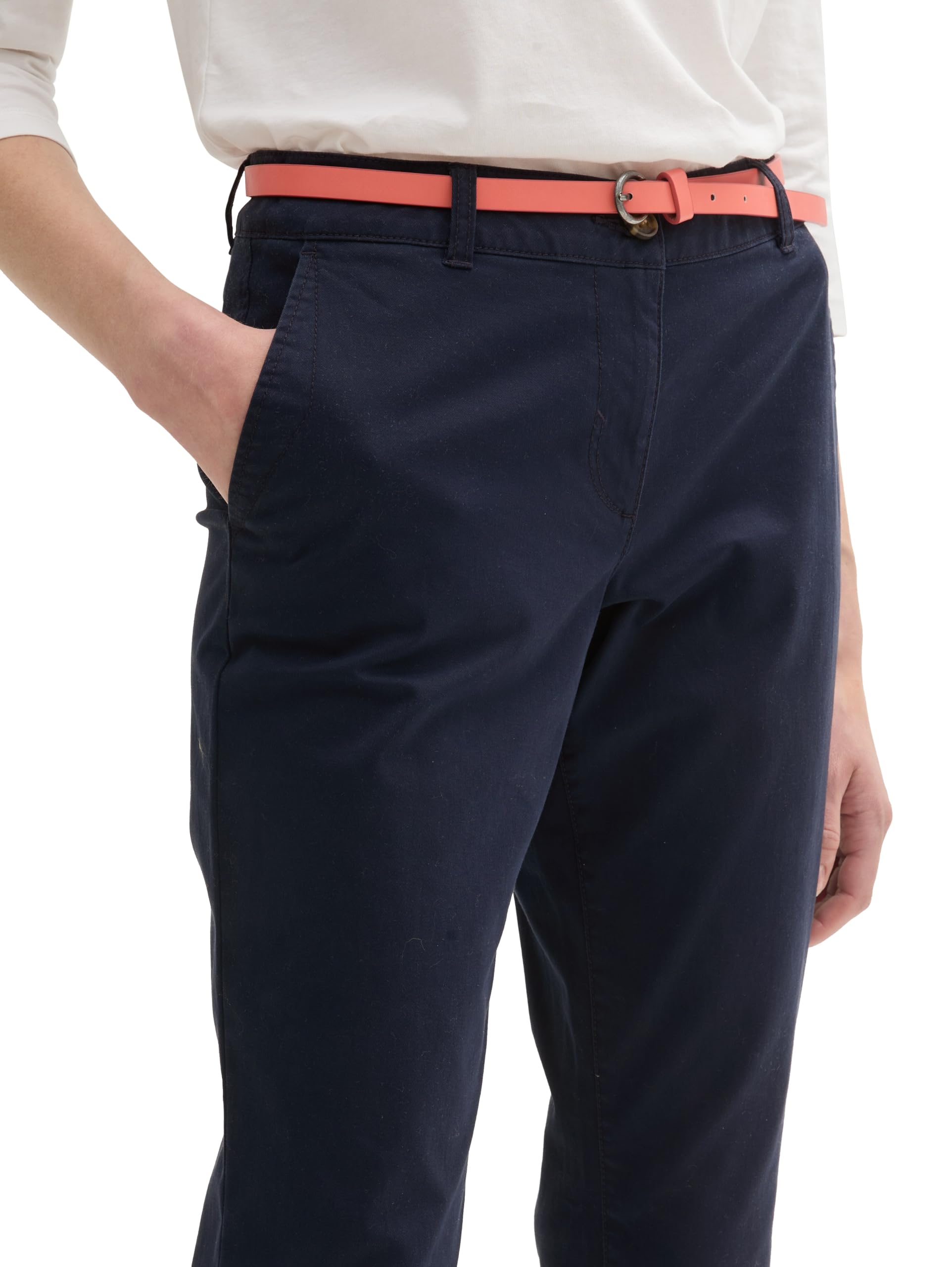 Tom Tailor Damen Slim Chino Hose mit Gürtel