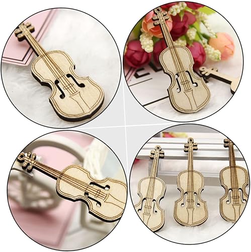 Miniatura 6 de Artibetter Mini violín casa de muñecas Instrumentos musicales Violín Madera DIY Artesanías Madera Violín Decoración Violín Ornamento Mini Juguetes
