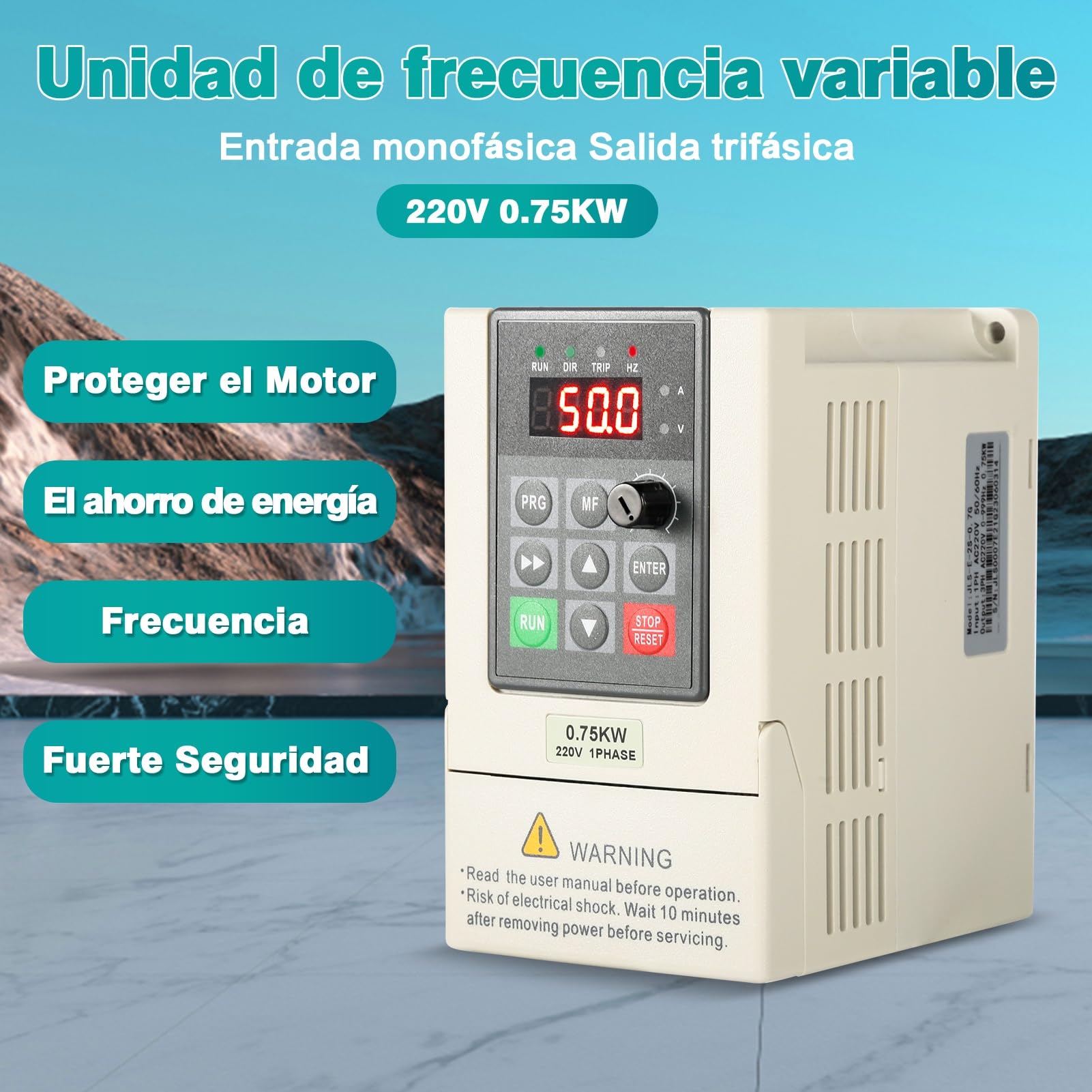 DEWIN Variador de Frecuencia,0.75kW 220V Entrada Monofásica Salida Trifásica Variador de Frecuencia Monofasico Regulador de Velocidad Motor 220V Controlador de Velocidad VFD