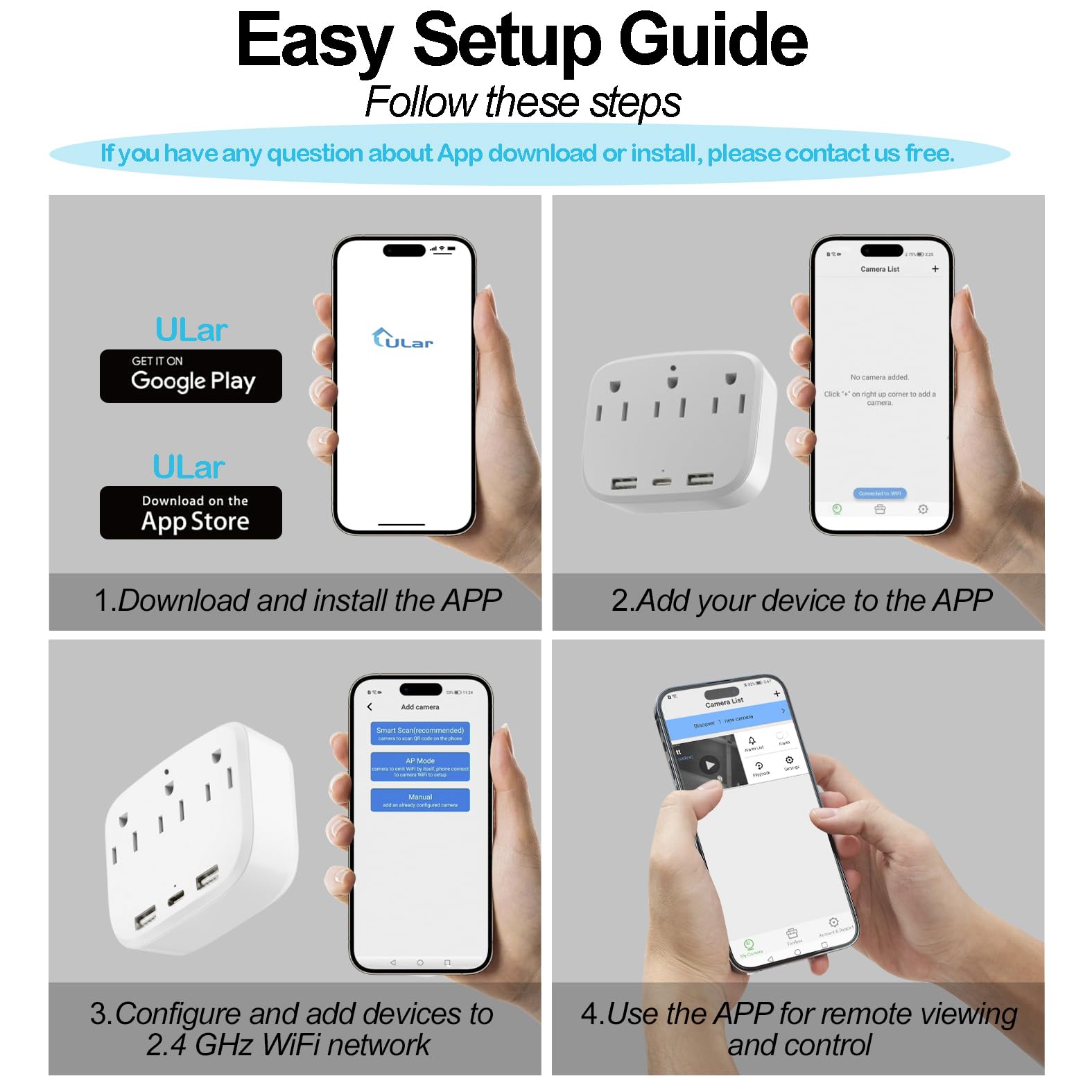 Kamera 4K HD do wewnątrz na ścianę, ładowarka bezpieczeństwa, kamera WiFi z alertami o ruchu, kompresja H.265+, podwójne porty USB/typu C do użytku domowego/biurowego