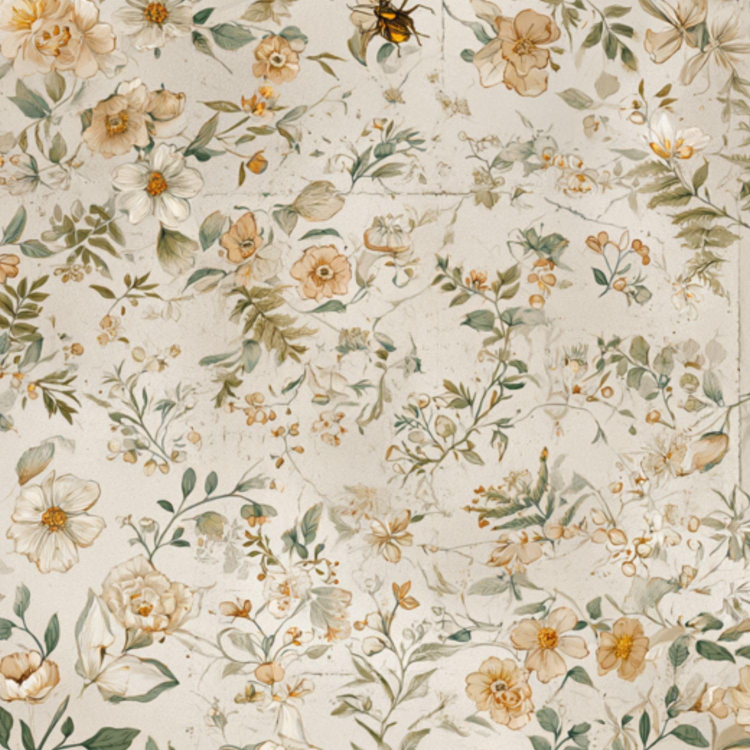 DERUINVAIO Self Adhesive Feature Removable Cottagecore Botanical Vines Peel and Stick Vinyl Wallpaper Roll, Sticky Lining Paper for Bedroom, Living Room, Kitchen Walls