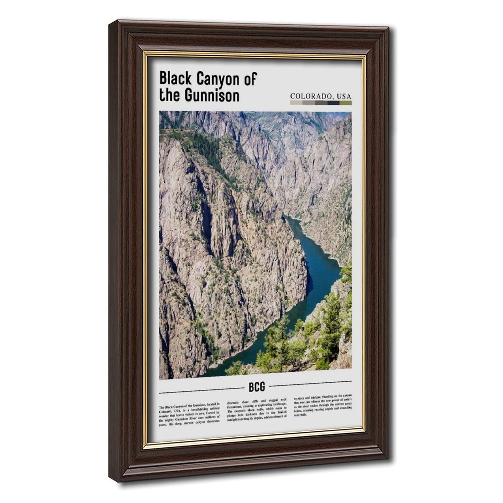 Wcyb Mokume Gane Frame Black Canyon Ofthe Gunnison Colorado The United States Of America Scenery Travel Prints Posters Canvas Deco Paintings Wall Art For Office Hangable Fra
