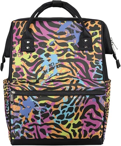 Miniatura 1 de cfpolar Mochila de pañales de moda con estampado de cebra para maternidad recién nacido bolsas grandes para bebés para mamás y padres mochila de