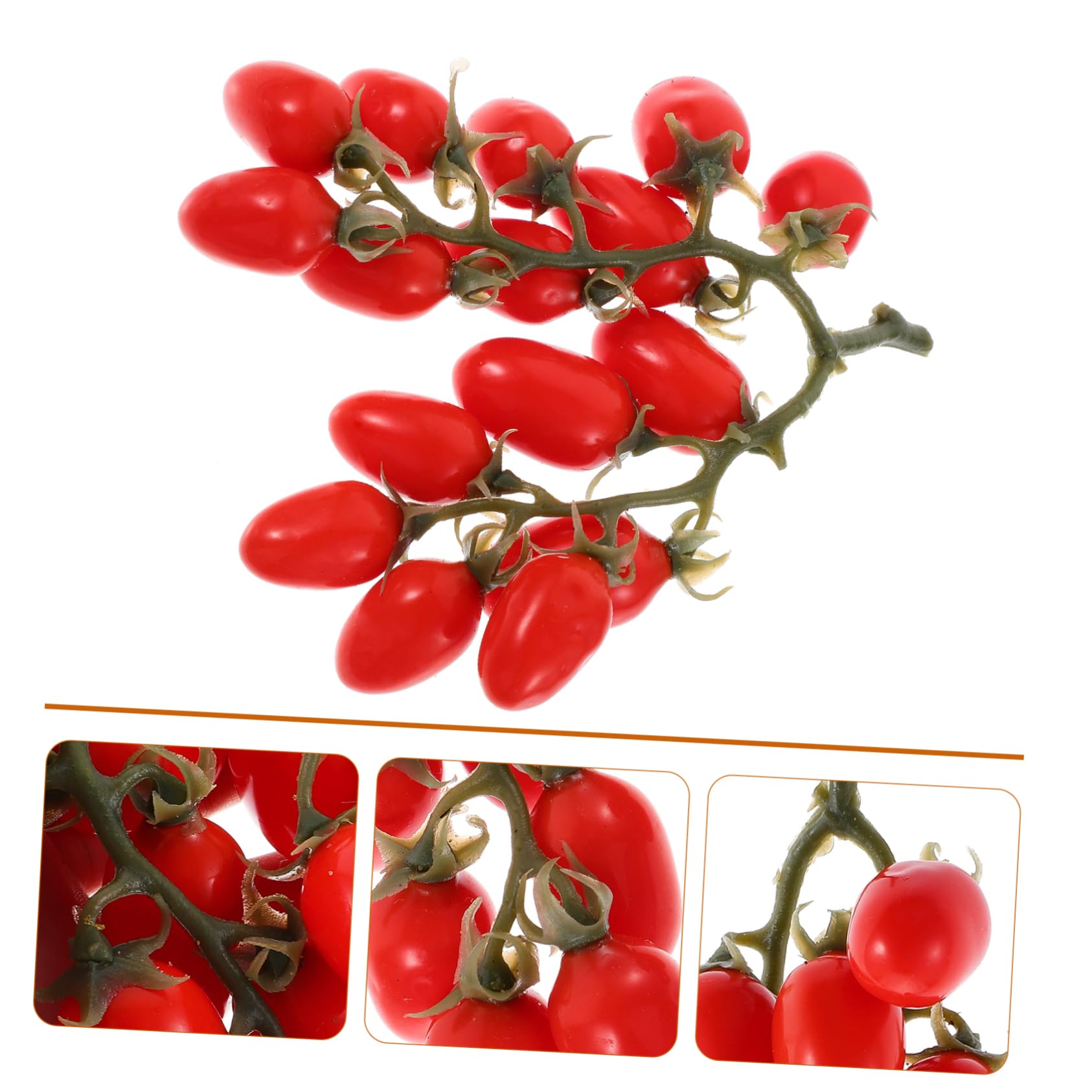 Gatuida 4 Pièces Accessoires de tomates Cerises Tomate Artificielle Accessoire Photo de Fruits décoration Cuisine Patisserie tomates Cerises simulées pour la décoration Fruits réeux
