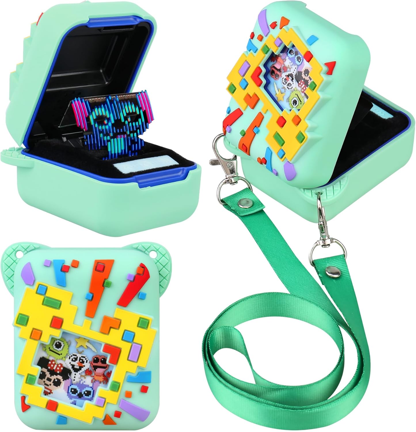 Elonbo Silicone Protective Case for Interactive Kids' Toys, Virtual Storage Cover, Electronic Pets Holder, Green