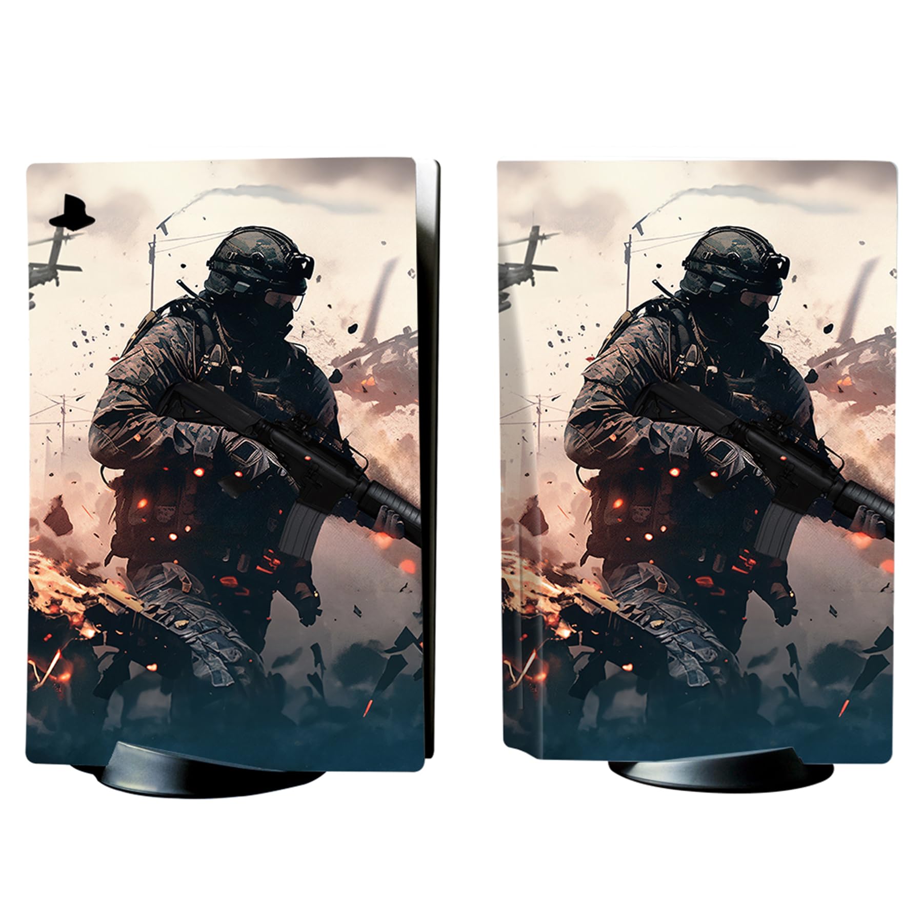 PlayVital Calcomanía Vinilo para ps5 Edición Disc - Pegatina Completa para Consola, Control, Estación de Recarga, Control Remoto y Audífonos, Skins Cubierta Protectora Adhesiva(Vanguardia Solitaria)