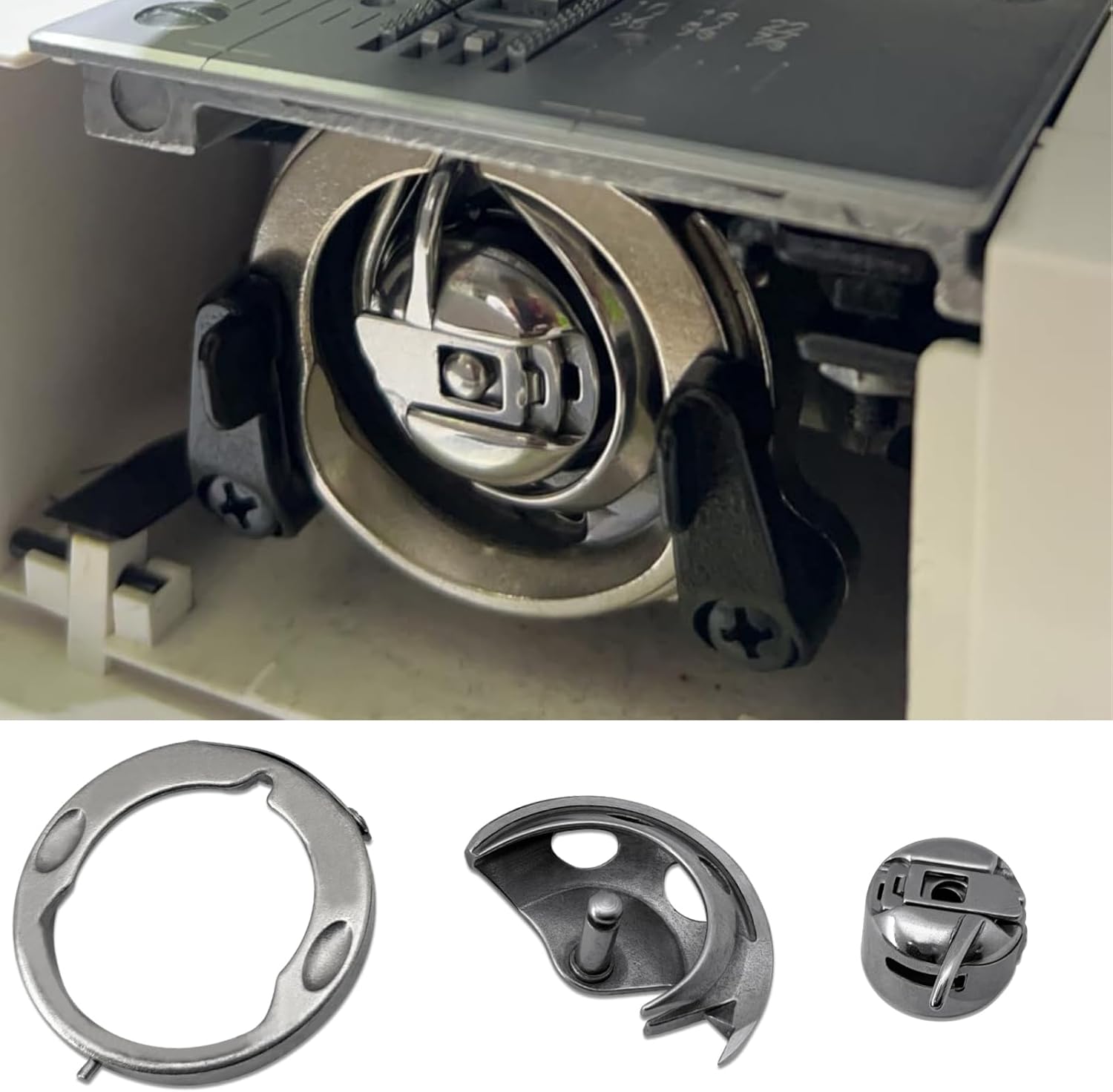 3 PCS/Set Bobbin Case & Hook & Shuttle Race Cover #19365 Fits for Brother Brand LS2000,LS2020,LS2125,Babylock Brand B17