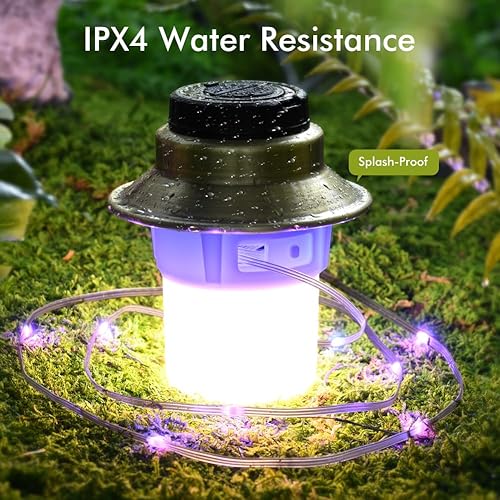 Miniatura 3 de Luces LED recargables y linterna, lámpara impermeable con 5 modos de luces RGB, luz de tienda de campaña de brillo ajustable, linterna al aire libre