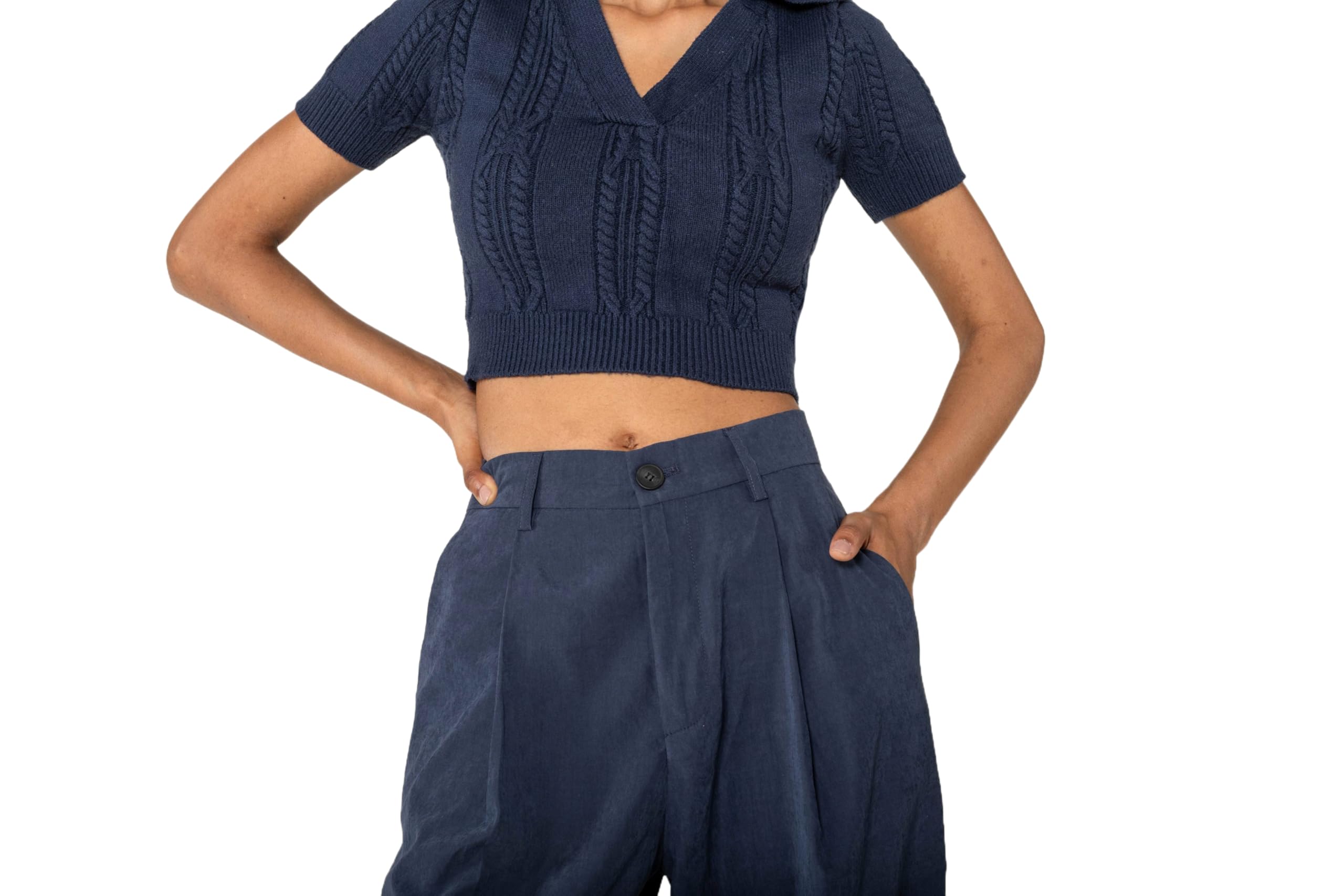 Nina Carter K901 Pantaloni da donna eleganti larghi – Pantaloni da palazzo fluenti tessuto leggero gamba larga pantaloni da inizio stagione