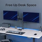 VIVO 17 to 32 inch Dual Pneumatic Monitor Mount, 2 Pneumatic Arms, Adjustable Swivel, Rotation, Heavy Duty VESA Desk Stand with C-clamp, Grommet, Max VESA 100x100, Black, STAND-V002K