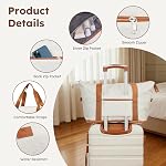 Suitour Luggage Sets 6 Piece, 20-inch Carry-on and 24 28 inch Checked Suitcase Set with Cosmetic Case and Expandable Travel Duffle Bags Set(Beige Tan)