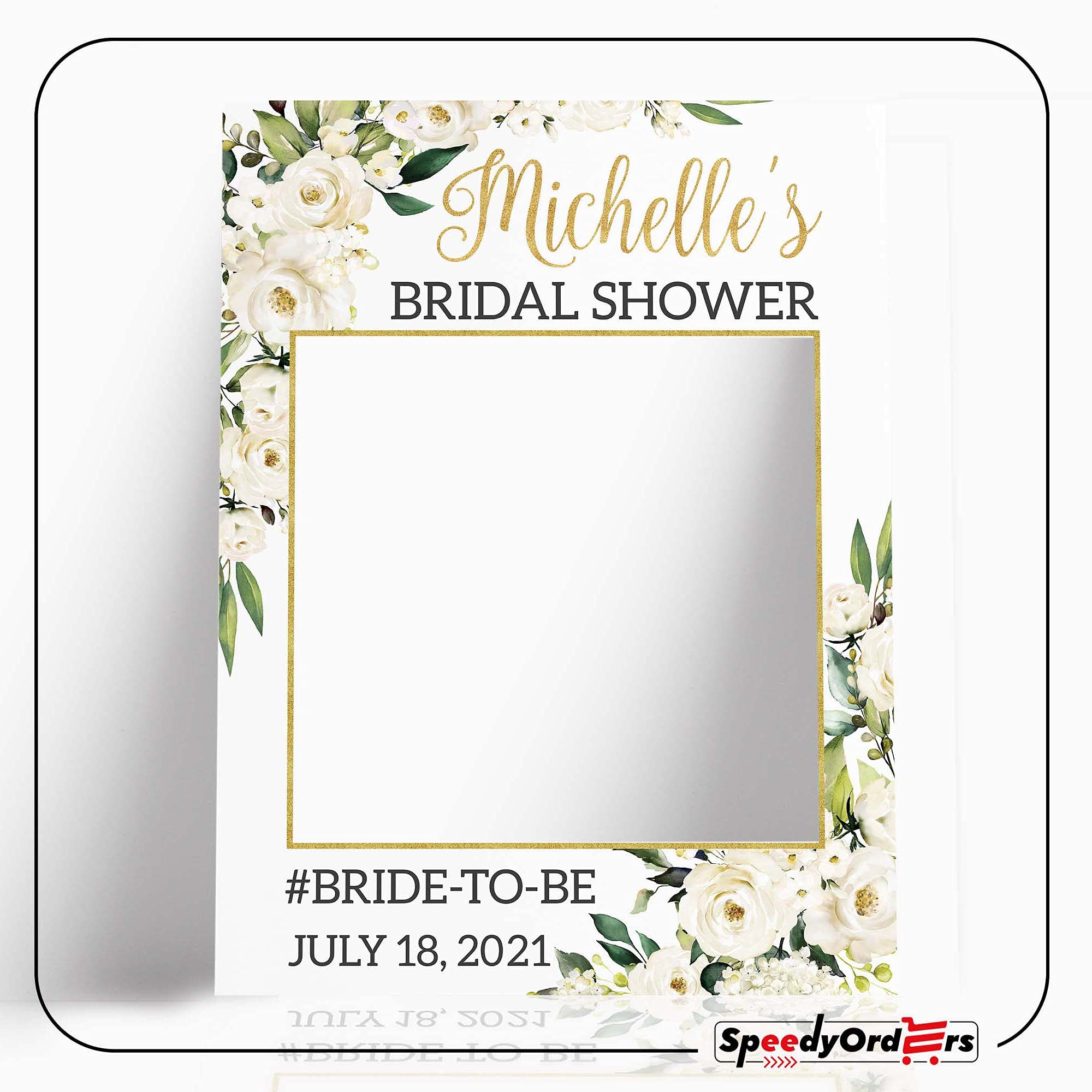 Floral Bridal Shower Photo Booth Frame Personalized Bridal Shower