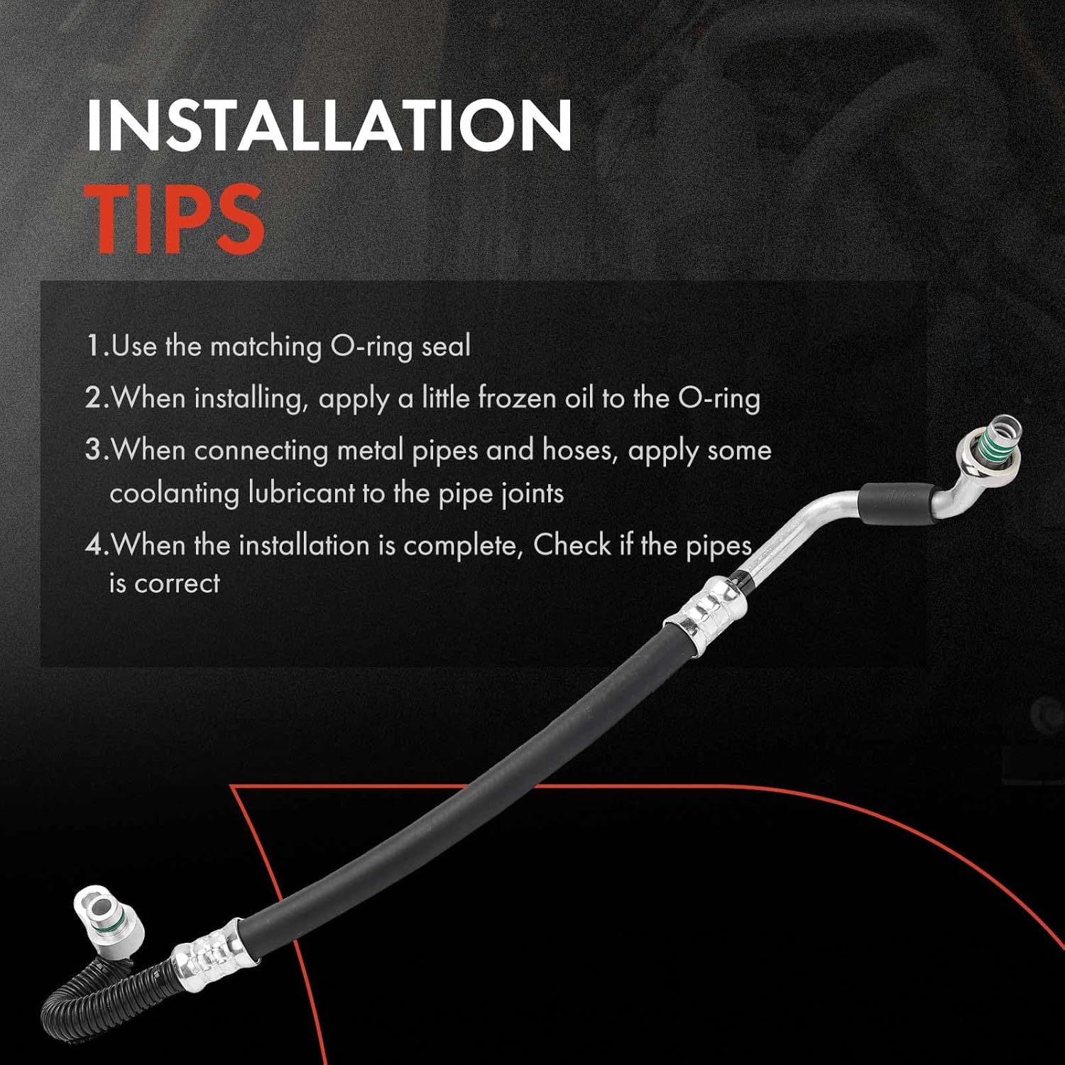A-Premium A/C Discharge Line Hose Assembly Compatible with Nissan 350Z, 2003 2004 2005 2006 2007, 3.5L, Compressor to Condenser