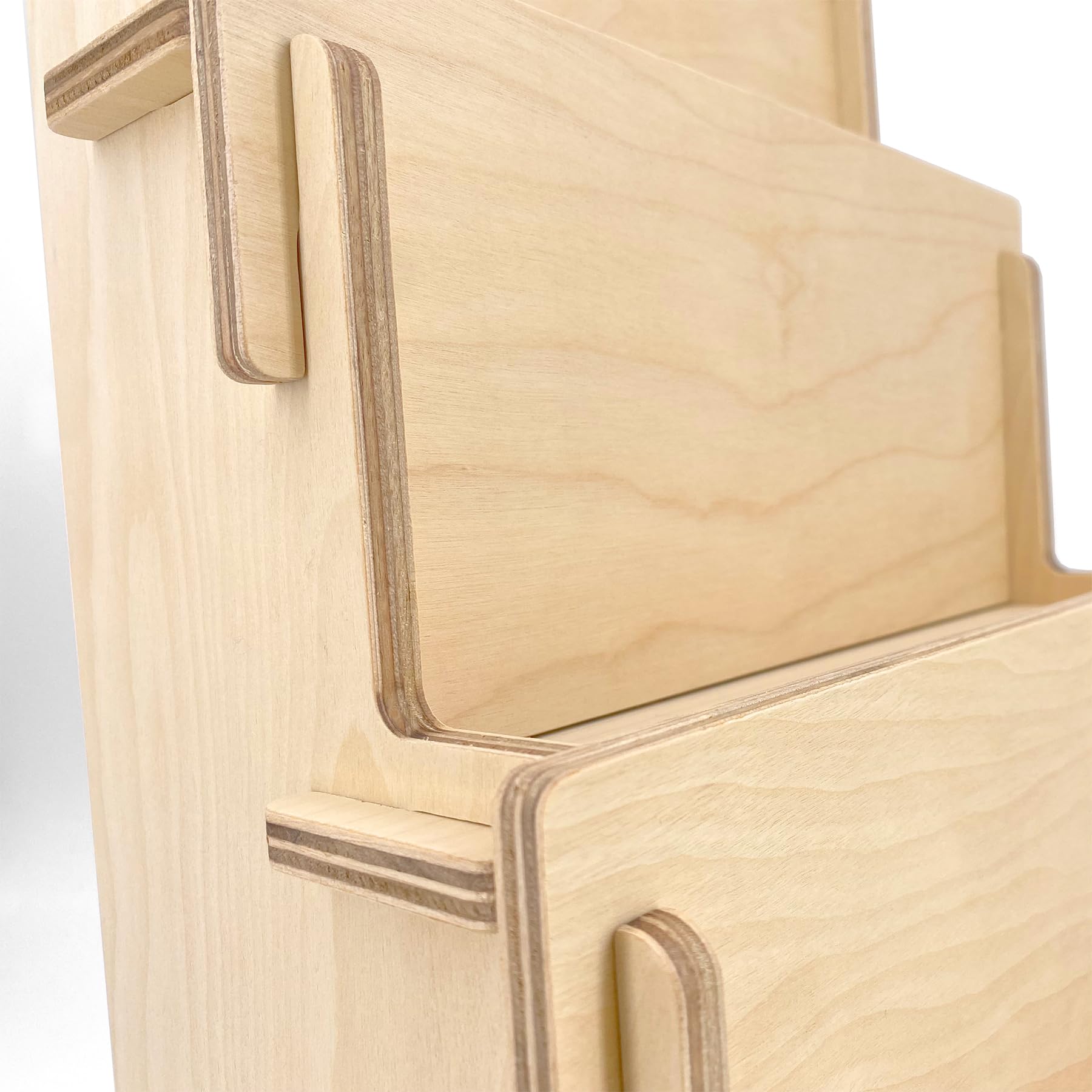 Présentoir de Comptoir en Bois, Simple Emboîtement, Présentoir en échelle, 3 étagères, Naturel et durable
