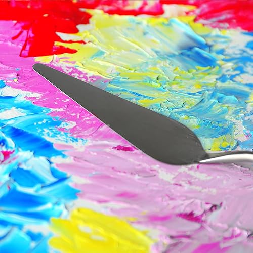 Miniatura 6 de HARFINGTON Cuchillo de paleta de 0.709 in de ancho de cuchillo de cabeza plana Mango de madera maciza de acero inoxidable, raspador de mezcla de