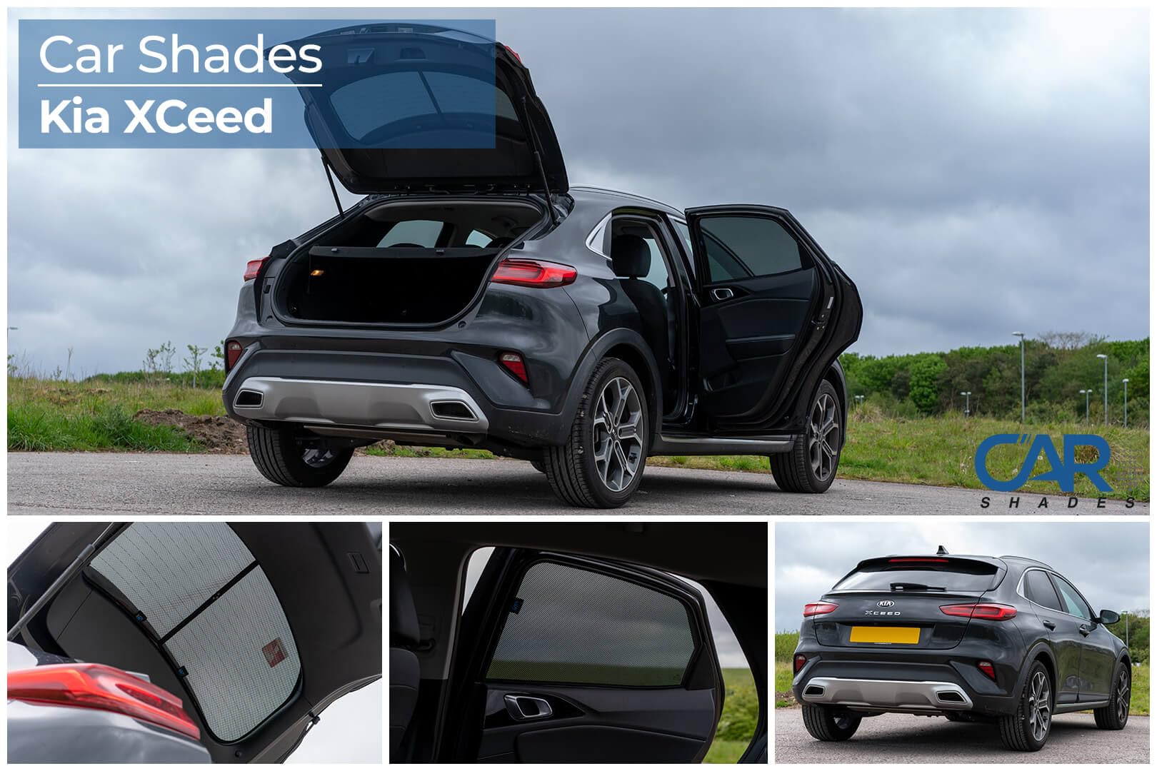 Set Car Shades (achterportieren) passend voor Kia Cee'd SW